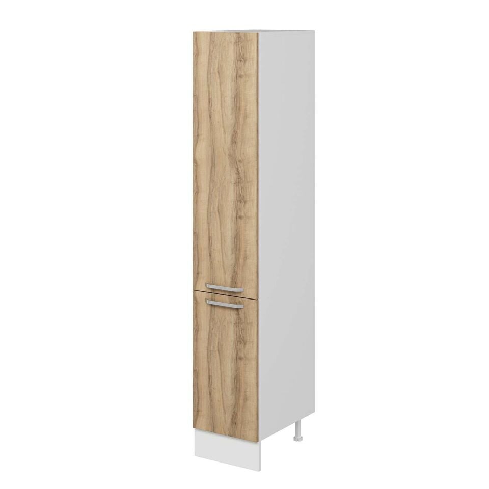 Alvinka Mutfak Modül Duz 40-H222Cm Boy Dolabı Beyaz Dore