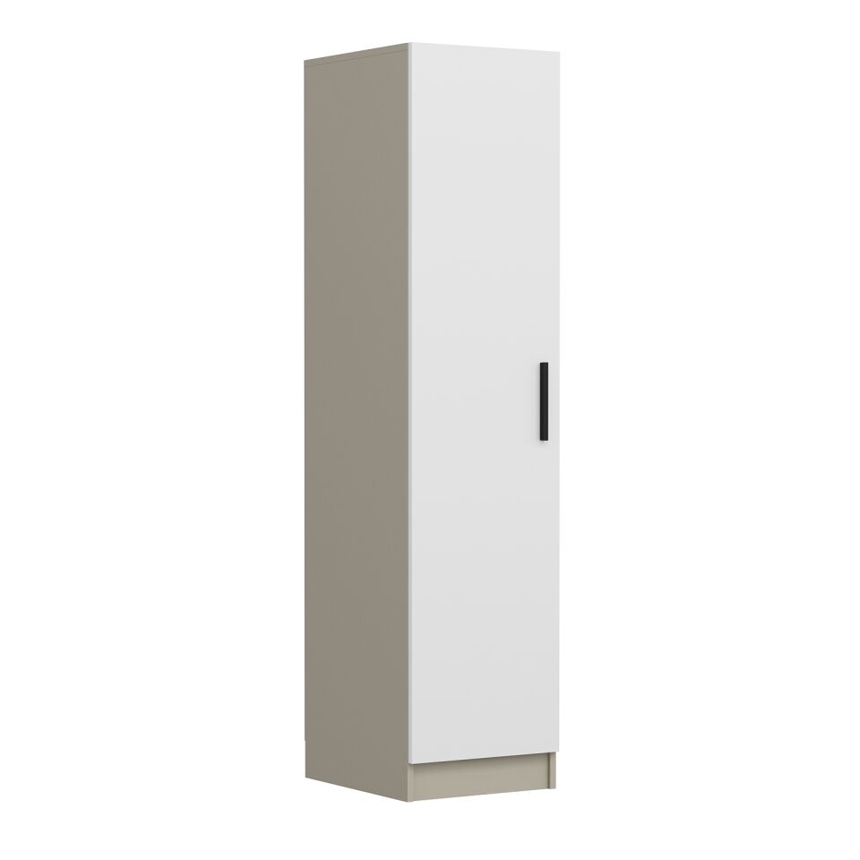 Minar Kale 1 Kapaklı Dolap 210CM - Kumtaşı/Beyaz - Raflı