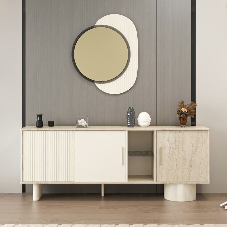 Valento Aynalı Konsol Mbrn-Aytaşı-Traverten