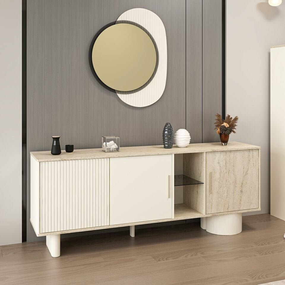 Valento Aynalı Konsol Mbrn-Aytaşı-Traverten