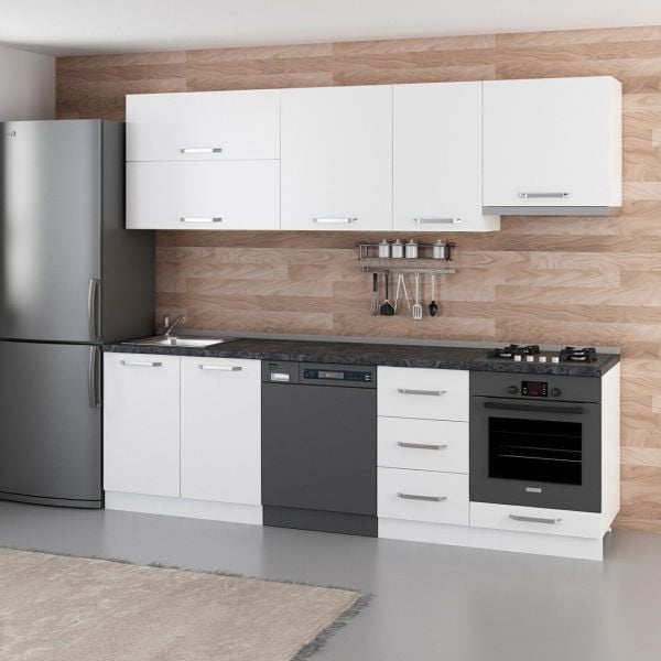 Minar 255 Cm Mutfak Dolabı Beyaz 255-B16