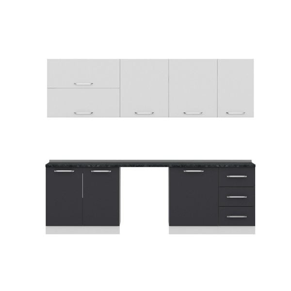 Minar 255 Cm Mutfak Dolabı Beyaz Antrasit 255-A10