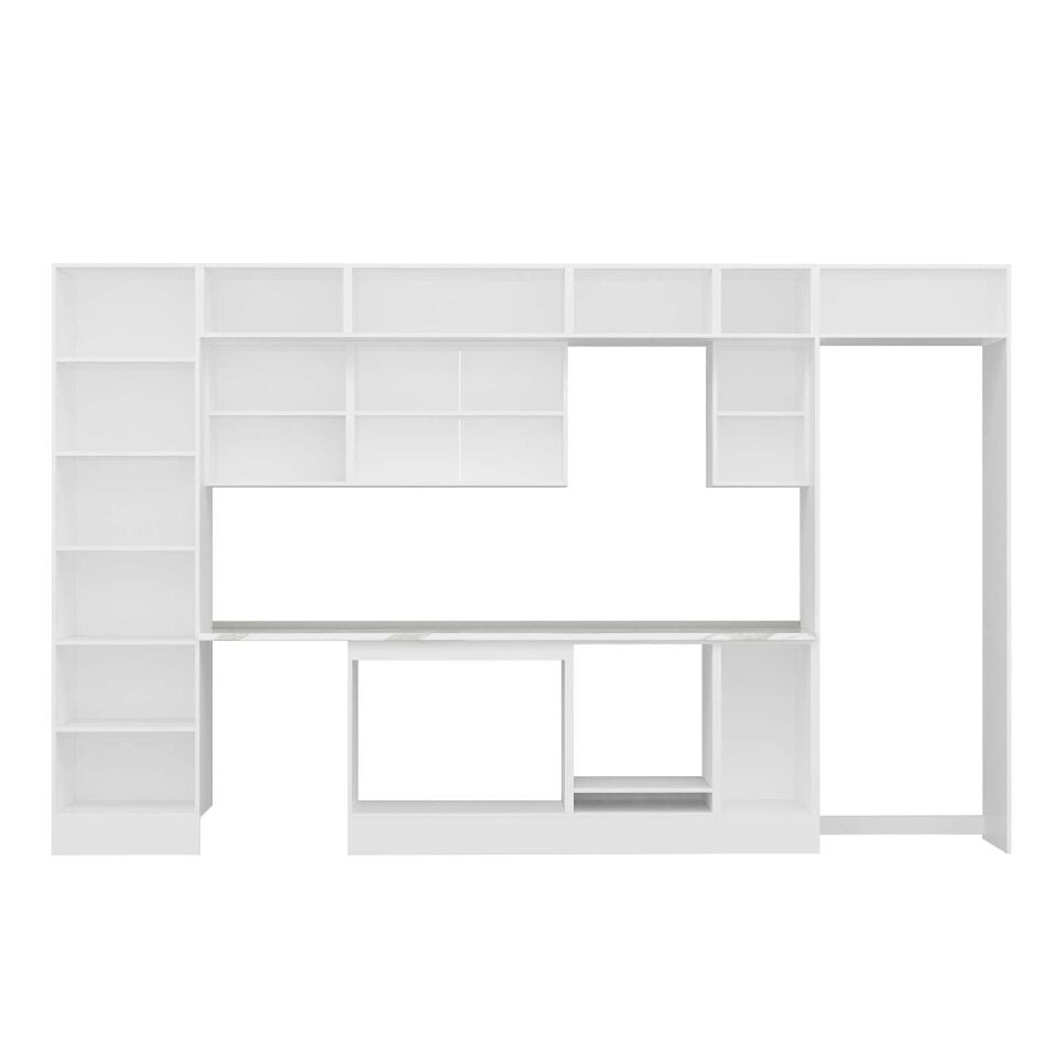 Alvinka 390X240 Cm High Gloss Mutfak Dolabı Mbb-E90B60S40-2 High Gloss | Antrasit - Suntalam