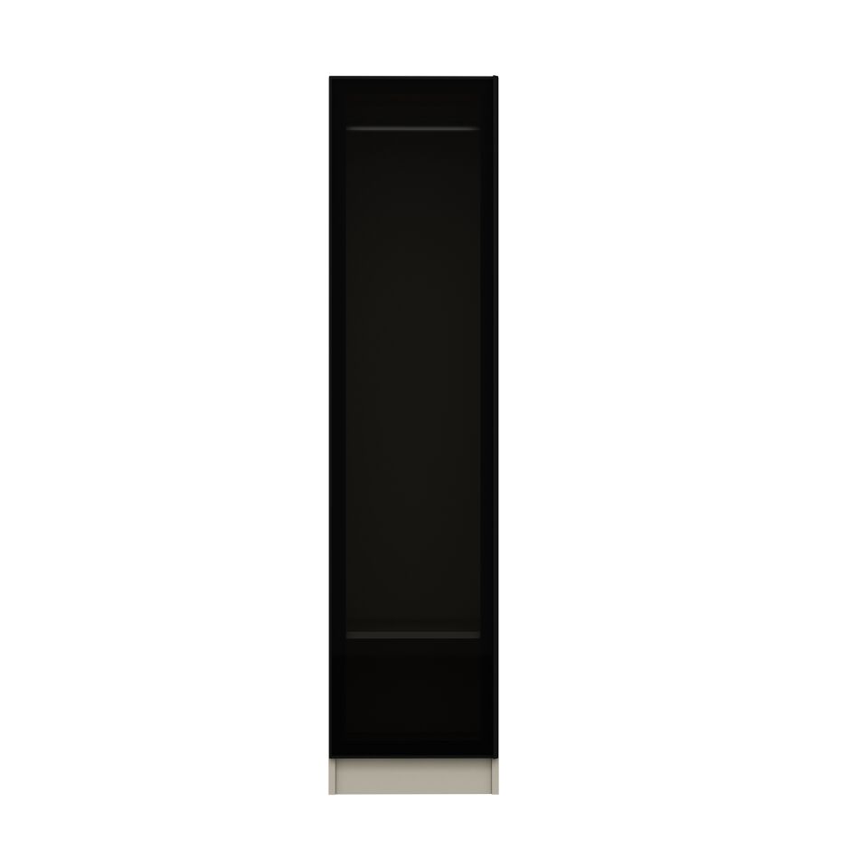 Minar Kale 1 Kapaklı Dolap Cam Kapak 210CM - Kumtaşı/Füme - Raflı