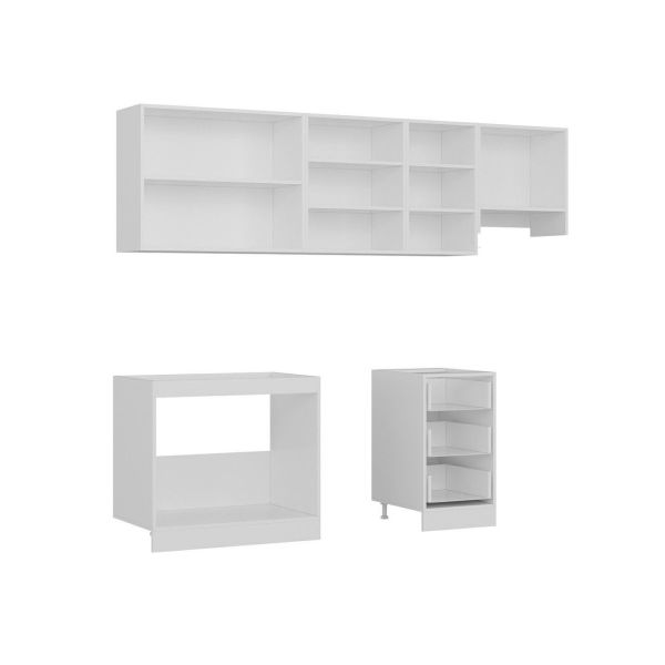 Minar 255 Cm Mutfak Dolabı Beyaz Antrasit 255-A15