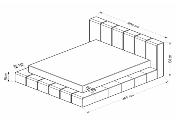 Alin Baza Başlık Yatak Seti 160x200