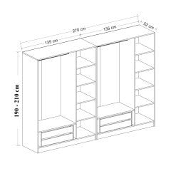 Kale Gold 6 Kapak 4 Çekmece Dolap - Beyaz