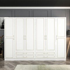 Kale Gold 6 Kapak 4 Çekmece Dolap - Beyaz