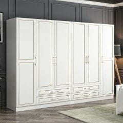 Kale Gold 6 Kapak 4 Çekmece Dolap - Beyaz