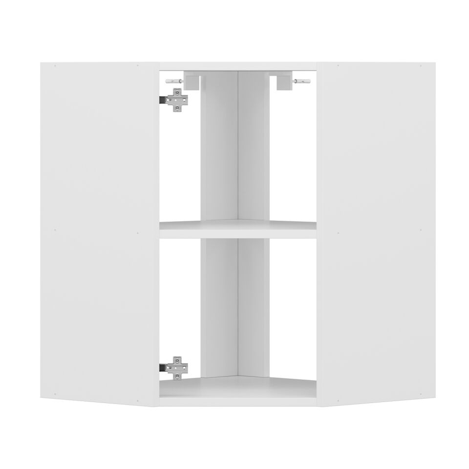Alvinka Mutfak Modül Mbr_B Üst 1Dk1R 60-H72Cm Köşe Dolap Beyaz Beyaz Mdf