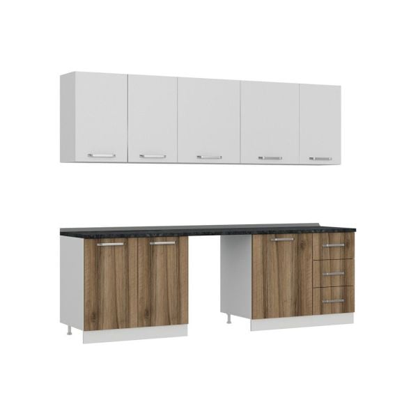 Minar 255 Cm Mutfak Dolabı Beyaz Dore 255-D9