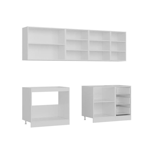 Minar 255 Cm Mutfak Dolabı Beyaz Dore 255-D9