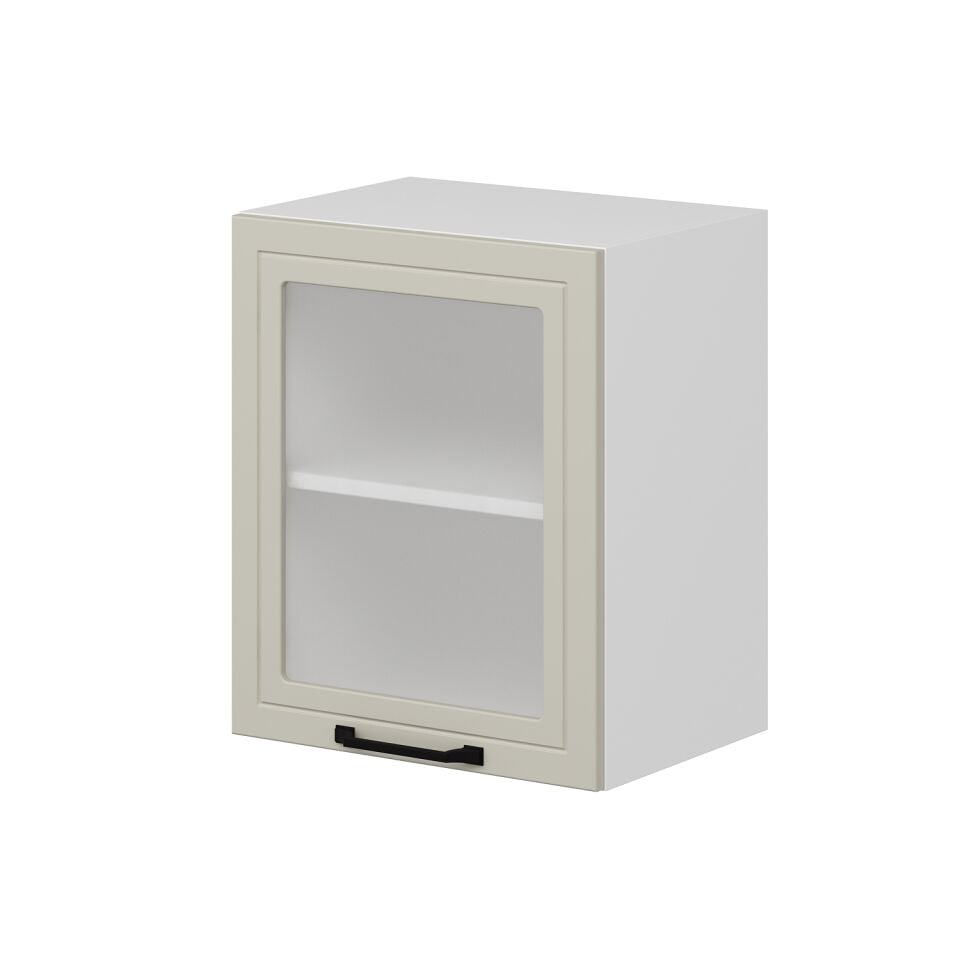 Alvinka Mutfak Modül Mbr_A Üst 1Dk1R 50-H60Cm Dolap Cam Beyaz Kumtaşı