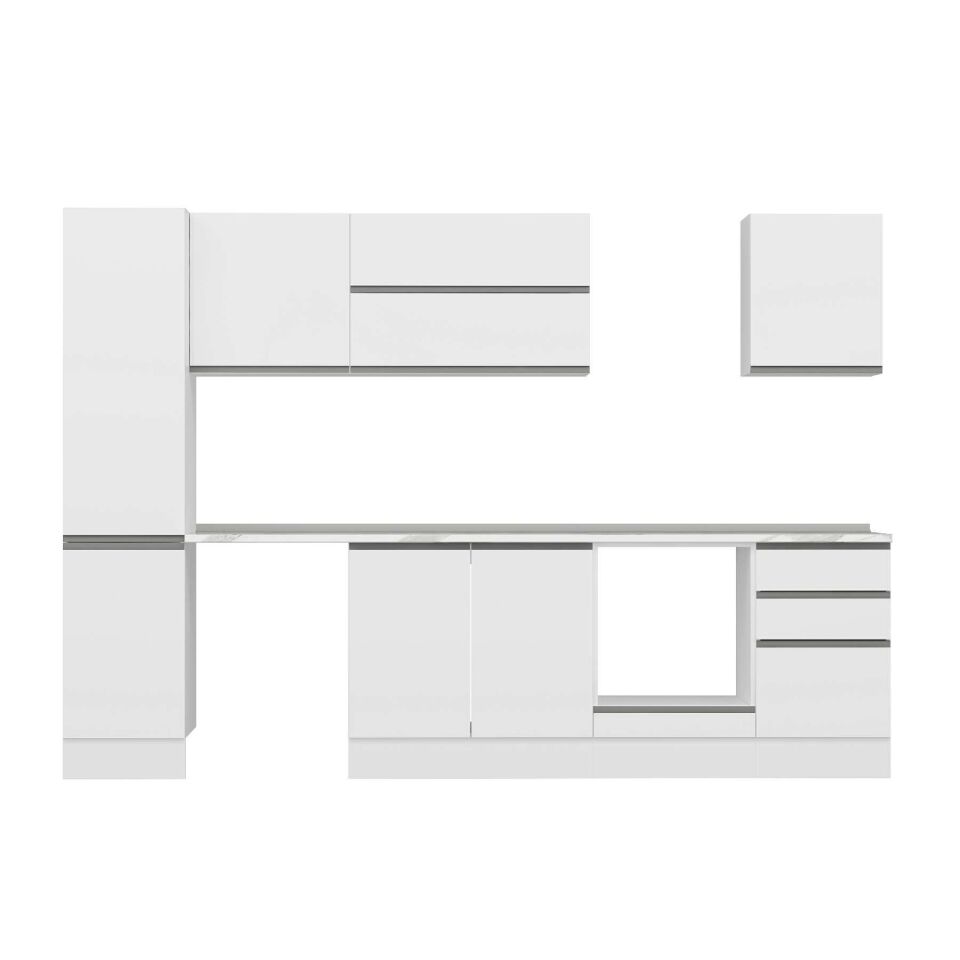 Alvinka 295X210 Cm High Gloss Mutfak Dolabı Mb-E80B45S50-2 High Gloss | Beyaz - Mdf