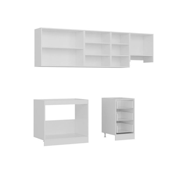 Minar 255 Cm Mutfak Dolabı Beyaz Dore 255-D12