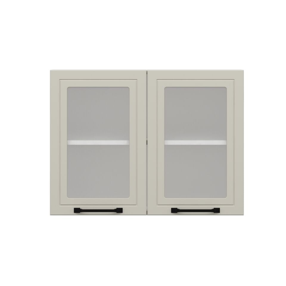 Alvinka Mutfak Modül Mbr_A Üst 2Dk1R 80-H60Cm Dolap Cam Beyaz Kumtaşı