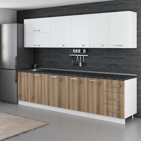 Minar 290 Cm Mutfak Dolabı Beyaz Dore 290-D1