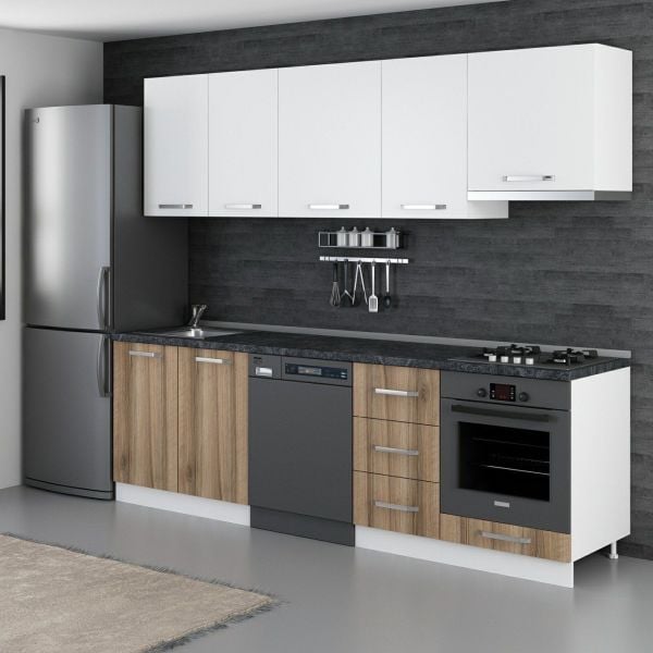 Minar 255 Cm Mutfak Dolabı Beyaz Dore 255-D13