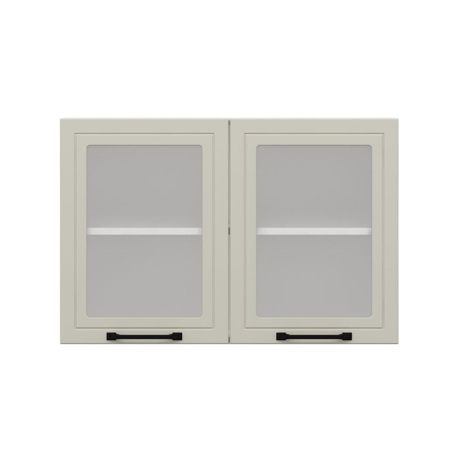 Alvinka Mutfak Modül Mbr_A Üst 2Dk1R 90-H60Cm Dolap Cam Beyaz Kumtaşı