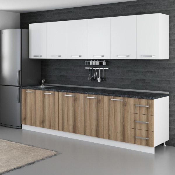 Minar 290 Cm Mutfak Dolabı Beyaz Dore 290-D2