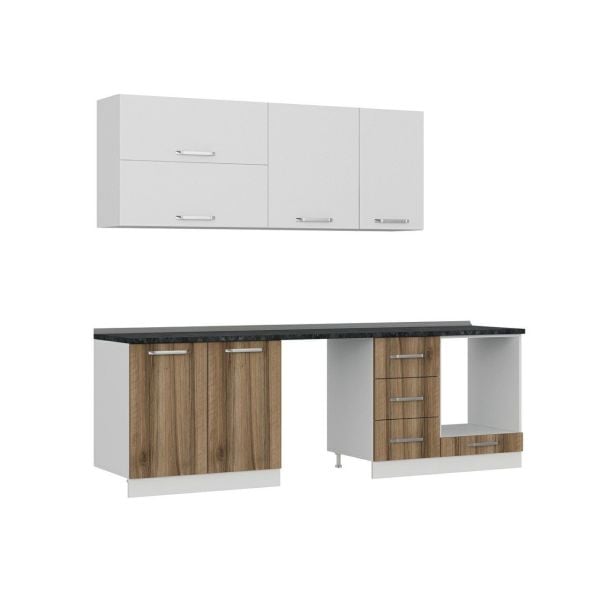 Minar 255 Cm Mutfak Dolabı Beyaz Dore 255-D14