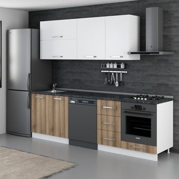 Minar 255 Cm Mutfak Dolabı Beyaz Dore 255-D14