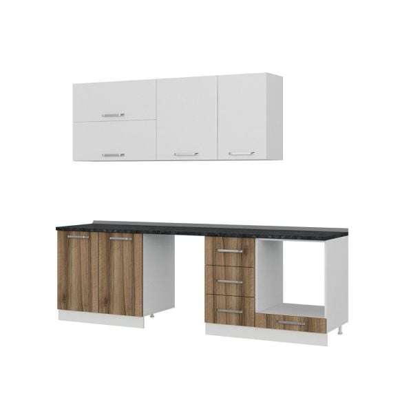 Minar 255 Cm Mutfak Dolabı Beyaz Dore 255-D14