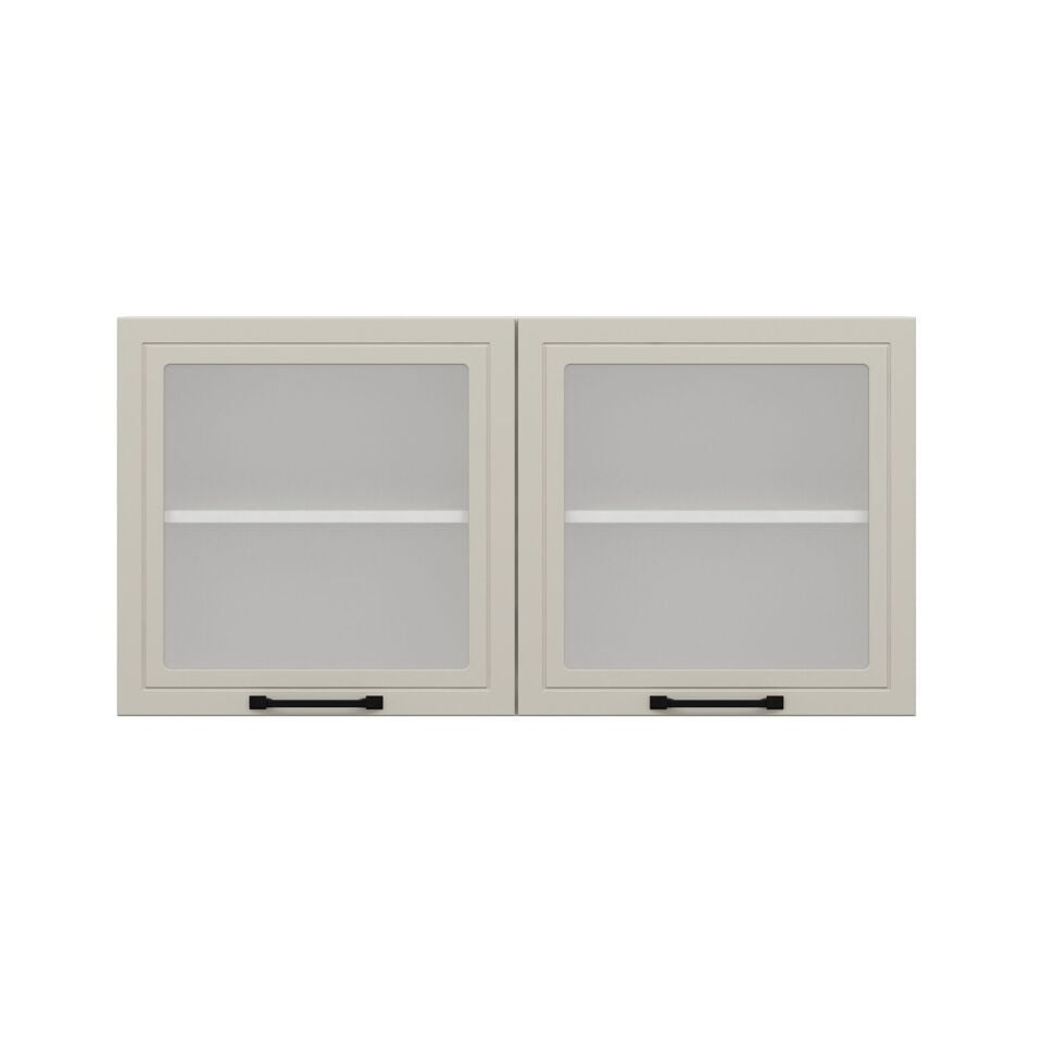 Alvinka Mutfak Modül Mbr_A Üst 2Dk1R 120-H60Cm Dolap Cam Beyaz Kumtaşı