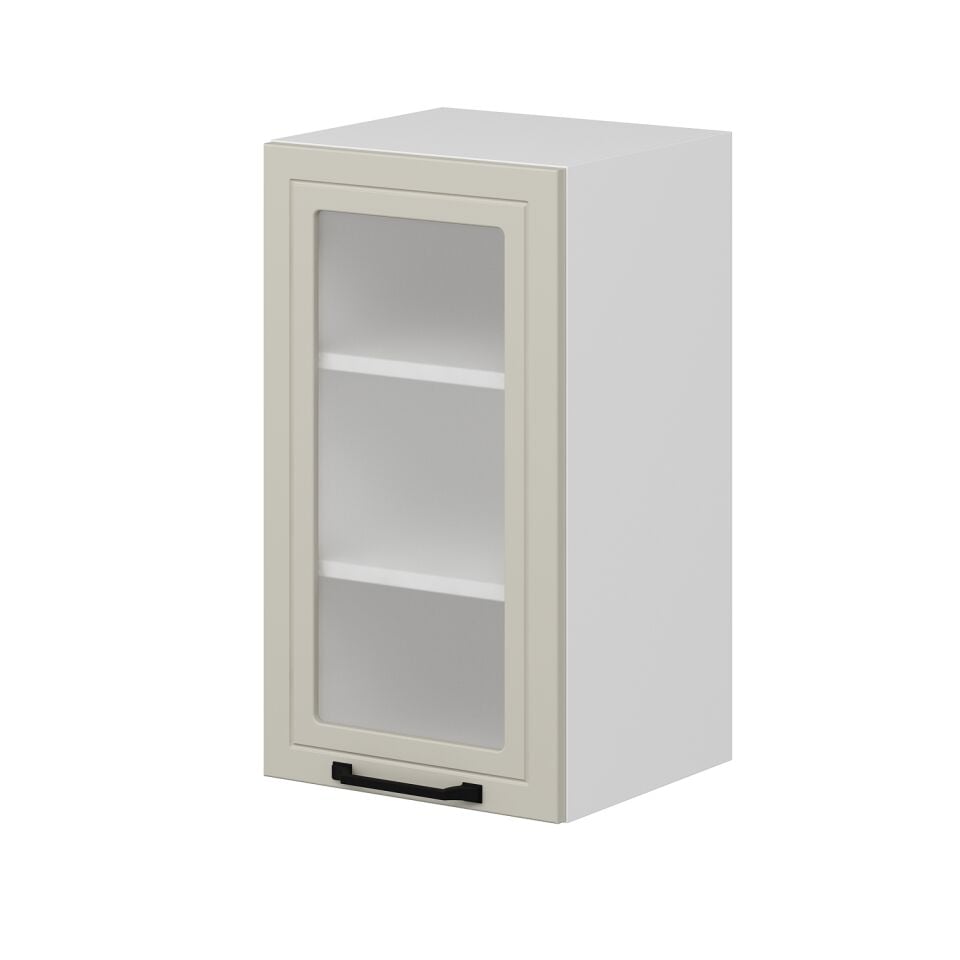 Alvinka Mutfak Modül Mbr_A Üst 1Dk2R 40-H72Cm Dolap Cam Beyaz Kumtaşı