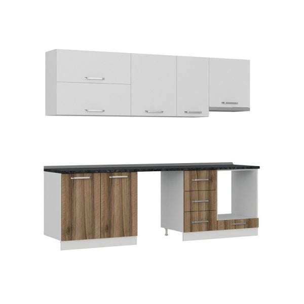 Minar 255 Cm Mutfak Dolabı Beyaz Dore 255-D16