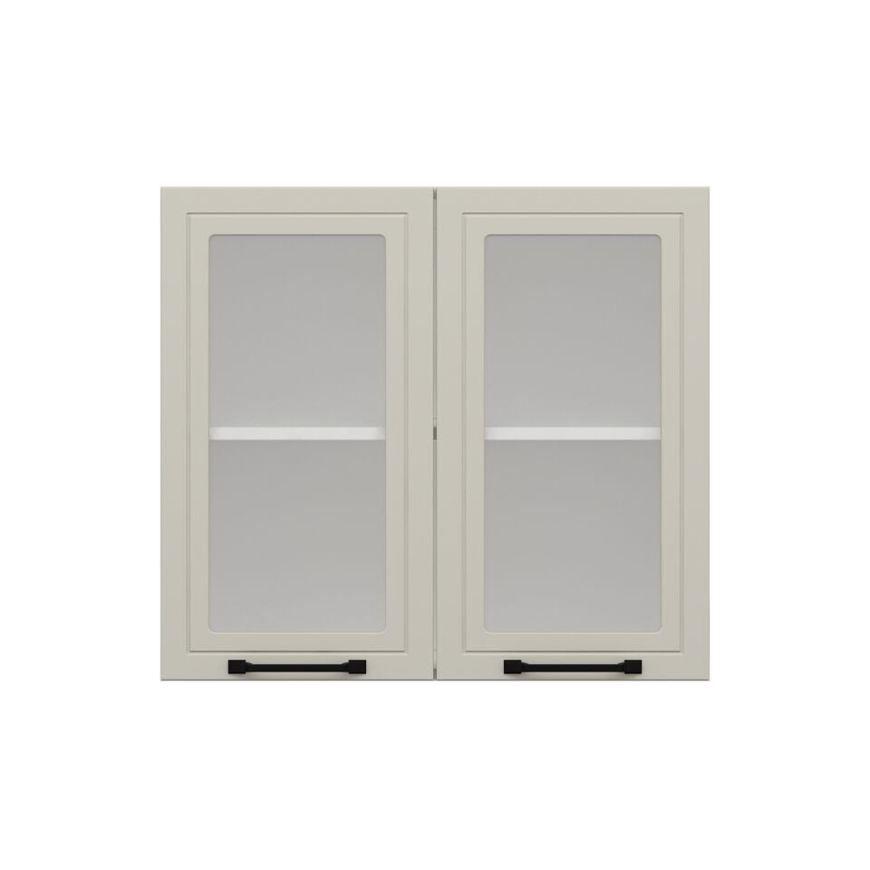 Alvinka Mutfak Modül Mbr_A Üst 2Dk1R 80-H72Cm Dolap Cam Beyaz Kumtaşı