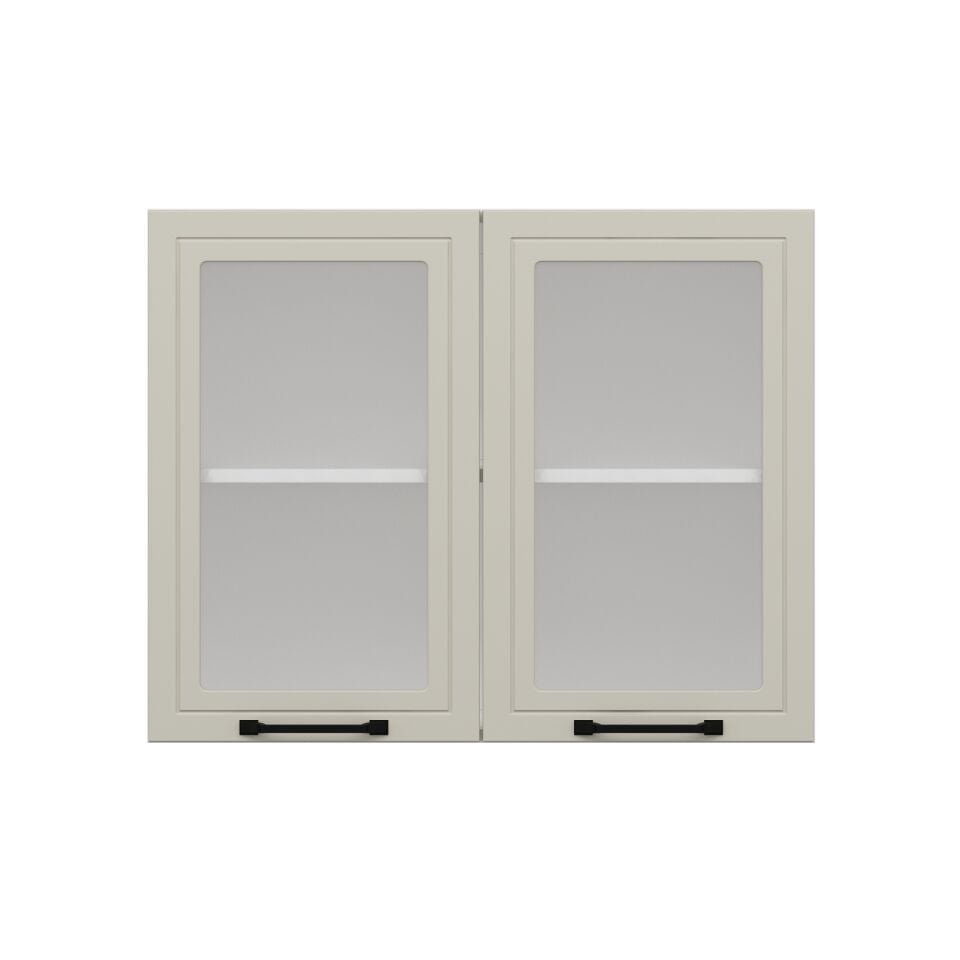 Alvinka Mutfak Modül Mbr_A Üst 2Dk1R 90-H72Cm Dolap Cam Beyaz Kumtaşı