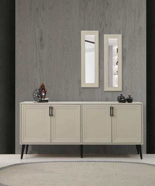 Prime Yemek Odası Takımı - Kumtaşı/Siyah Ayak