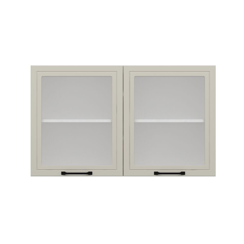 Alvinka Mutfak Modül Mbr_A Üst 2Dk1R 120-H72Cm Dolap Cam Beyaz Kumtaşı