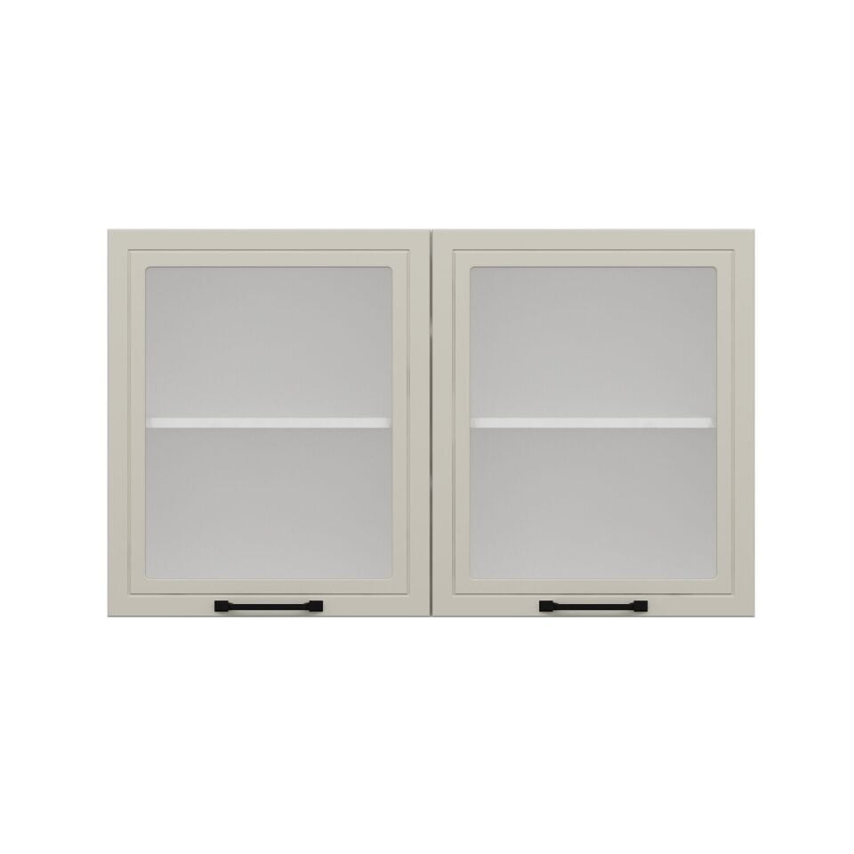 Alvinka Mutfak Modül Mbr_A Üst 2Dk1R 120-H72Cm Dolap Cam Beyaz Kumtaşı