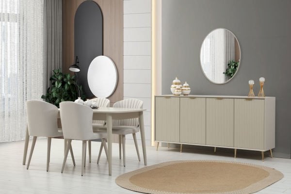 Kale Lüxe Yemek Odası Takımı - Kumtaşı