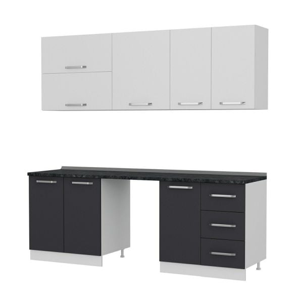 Minar 220 Cm Mutfak Dolabı Beyaz Antrasit 220-A10