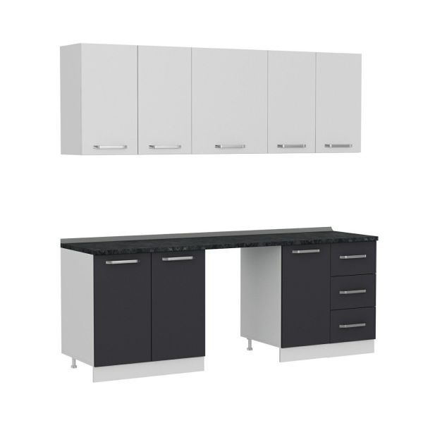 Minar 220 Cm Mutfak Dolabı Beyaz Antrasit 220-A11