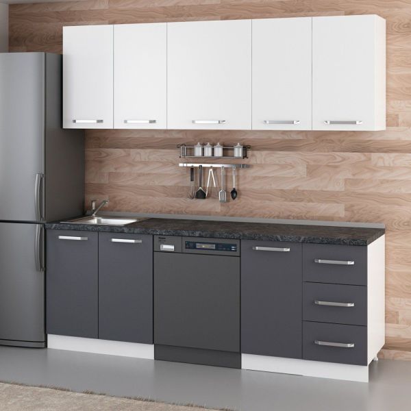 Minar 220 Cm Mutfak Dolabı Beyaz Antrasit 220-A11