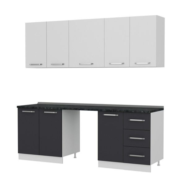 Minar 220 Cm Mutfak Dolabı Beyaz Antrasit 220-A11