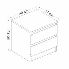 Minar Güneş 2 Çekmeceli Komodin - Beyaz