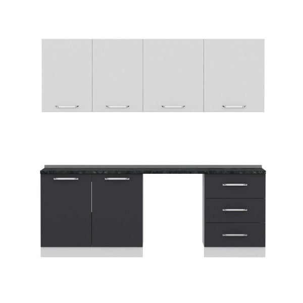 Minar 220 Cm Mutfak Dolabı Beyaz Antrasit 220-A12