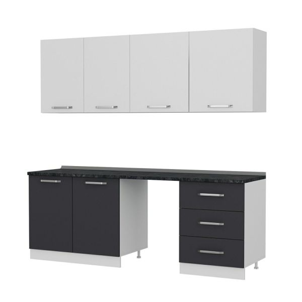 Minar 220 Cm Mutfak Dolabı Beyaz Antrasit 220-A12