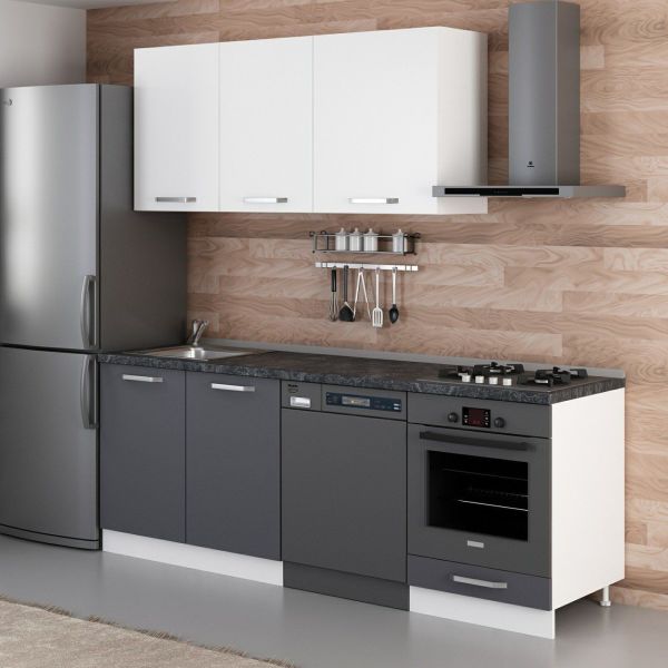 Minar 220 Cm Mutfak Dolabı Beyaz Antrasit 220-A13