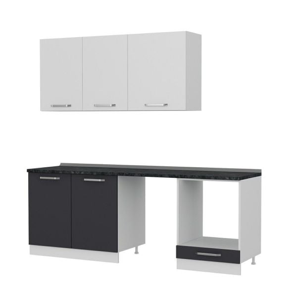 Minar 220 Cm Mutfak Dolabı Beyaz Antrasit 220-A13