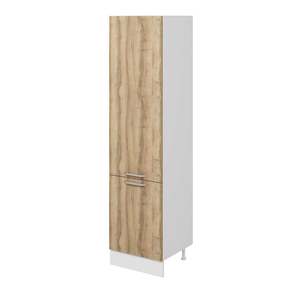 Alvinka Mutfak Modül Duz 60-H240Cm Boy Dolabı Beyaz Dore