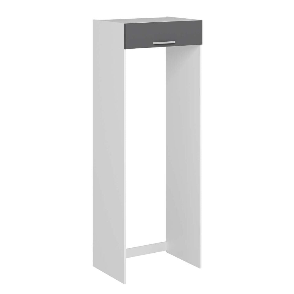 Alvinka Mutfak Modül Duz 80-H222Cm Buz Dolabı Beyaz Antrasit