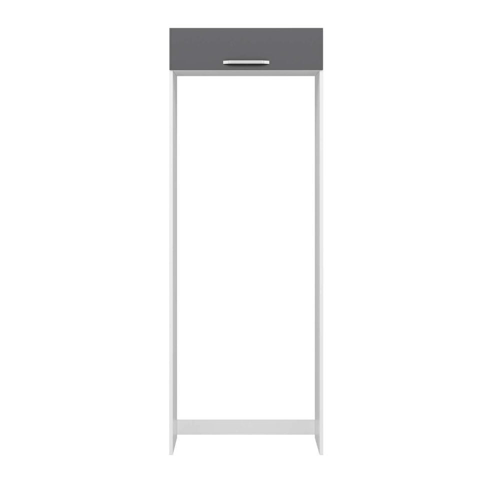 Alvinka Mutfak Modül Duz 80-H222Cm Buz Dolabı Beyaz Antrasit