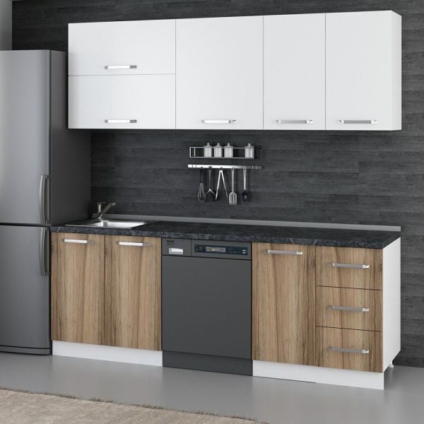 Minar 220 Cm Mutfak Dolabı Beyaz Dore 220-D10