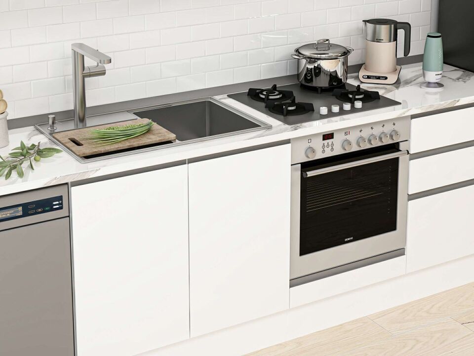 Alvinka 305X210 Cm High Gloss Mutfak Dolabı Mb-E80B45S60-3 High Gloss | Beyaz - Mdf